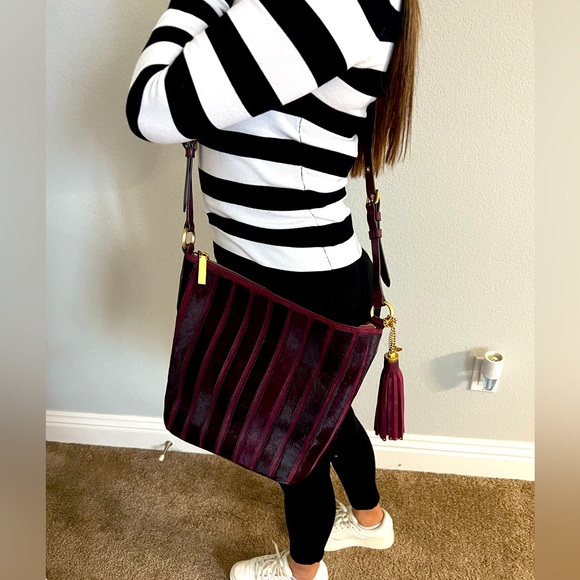 Michael Kors MK Plum rabbit fur bag - Picture 3 of 7